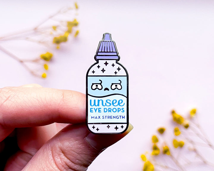 Unsee Eye Drops Enamel Pin