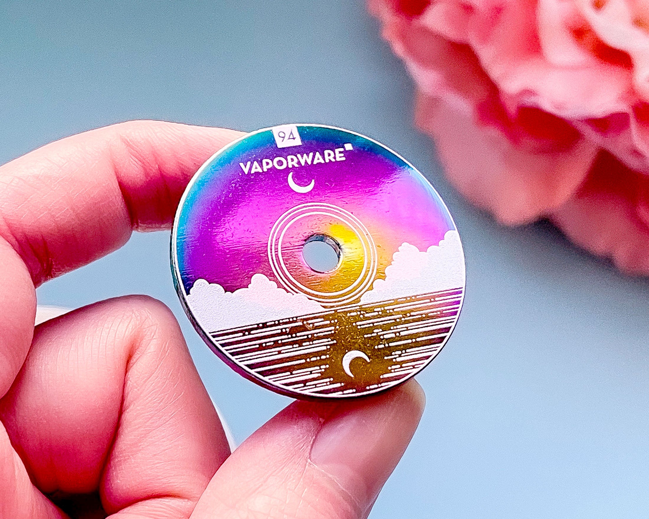 Vaporware Compact Disc Enamel Pin – Alum and Ink