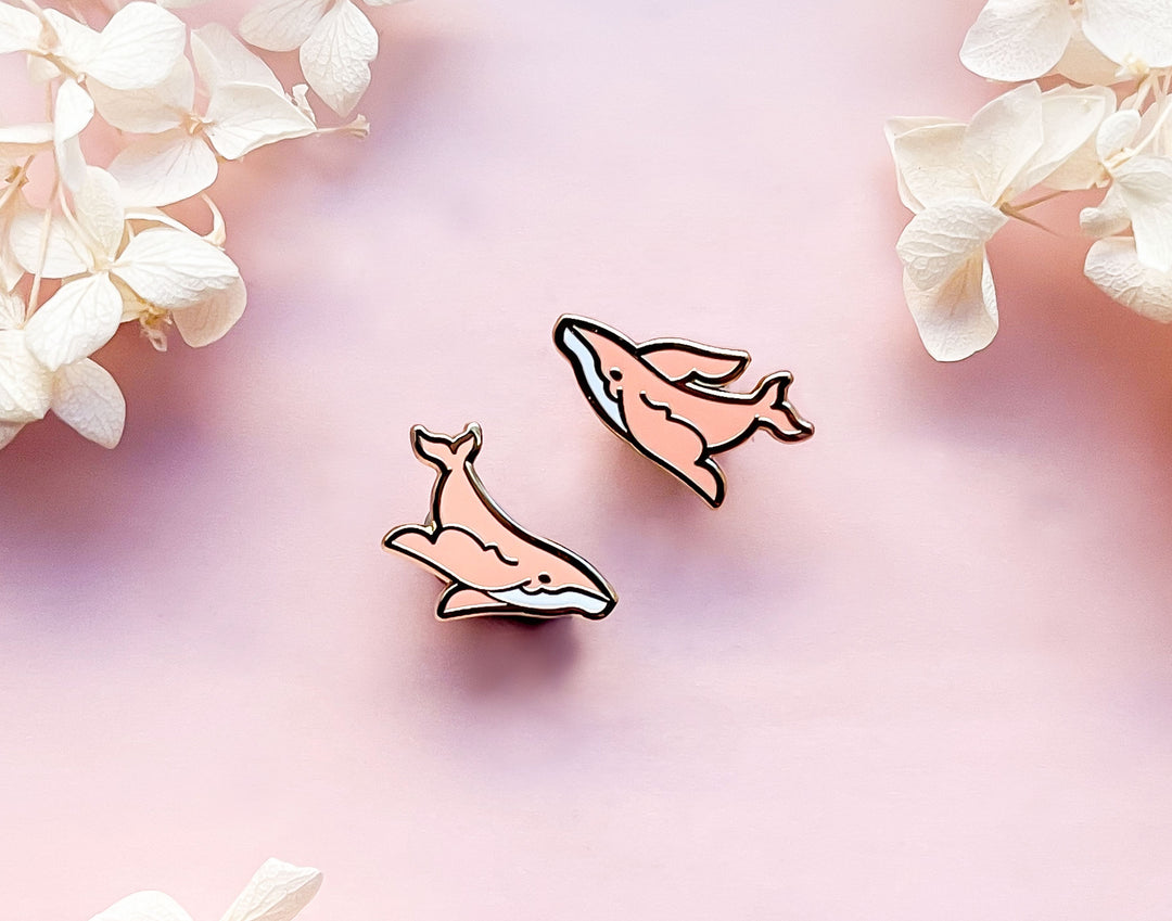 Winged Fantasy Whales Enamel Pin Set