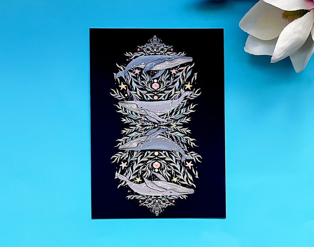 Whales, Oceans and Pearls Nautical Art Print