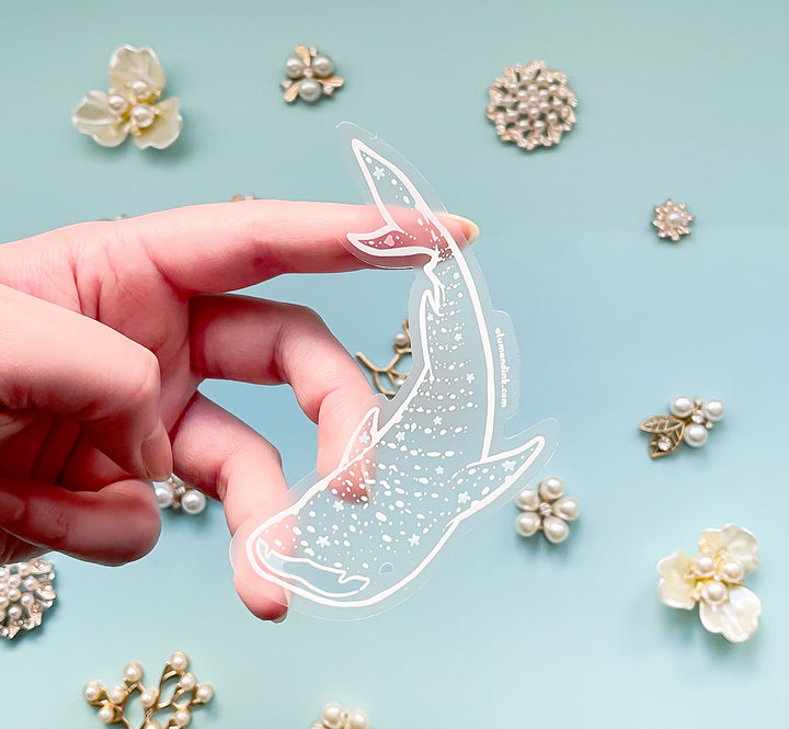 Transparent Starry Whale Shark Clear Vinyl Sticker