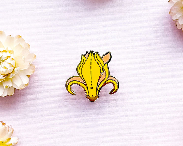 Mini Yellow Magnolia Flower Enamel Pin