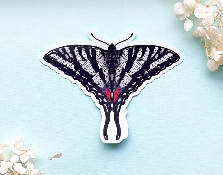 Zebra Swallowtail Butterfly Clear Vinyl Sticker
