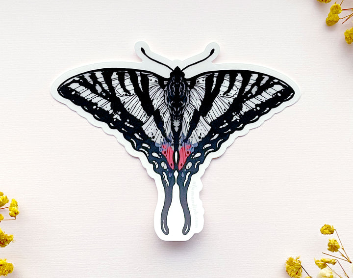 Zebra Swallowtail Butterfly Clear Vinyl Sticker