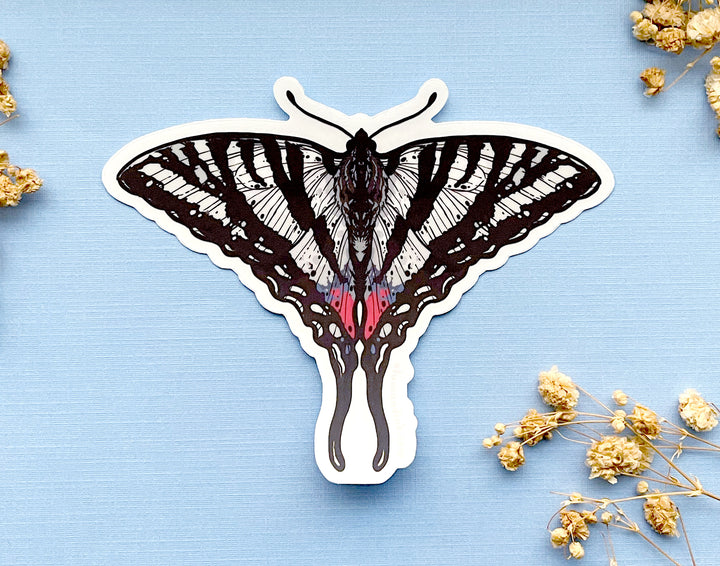 Zebra Swallowtail Butterfly Clear Vinyl Sticker