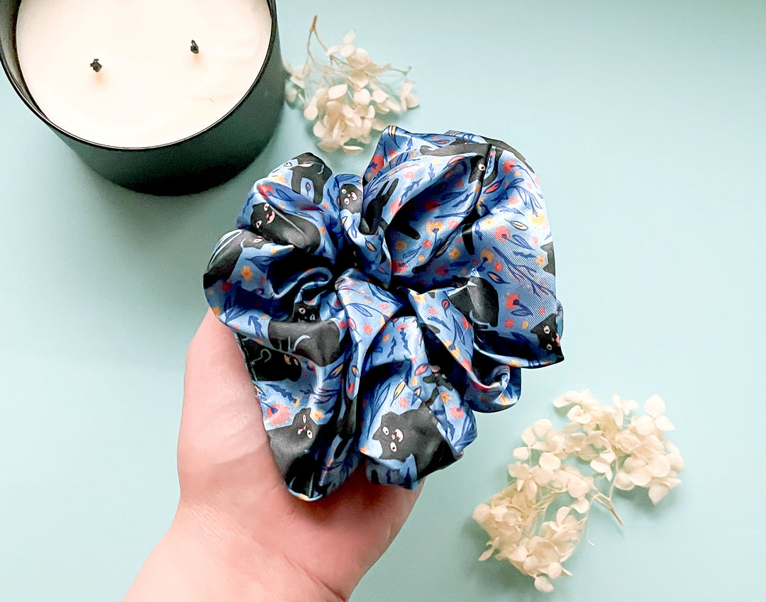 Gertrude (Black Cats With Zoomies) Patterned Hair Tie