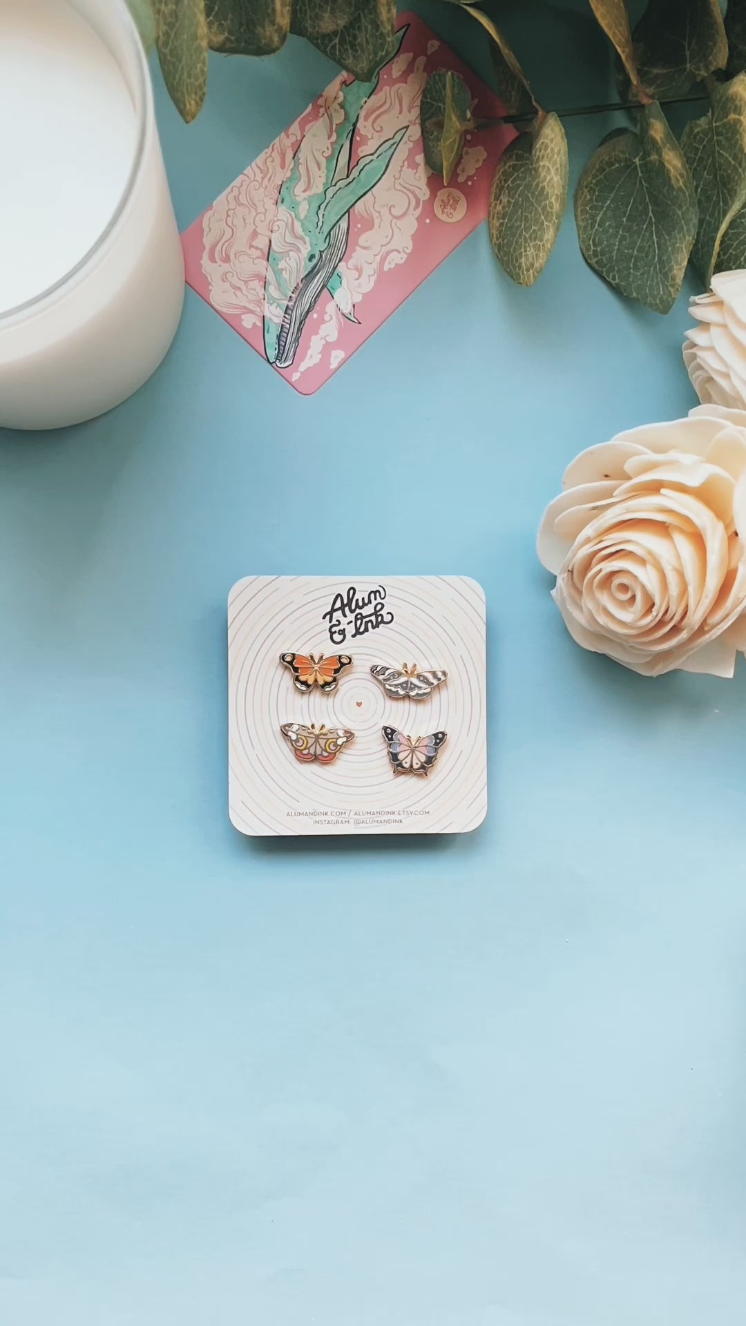 Mini Butterflies Board Filler Enamel Pin Set