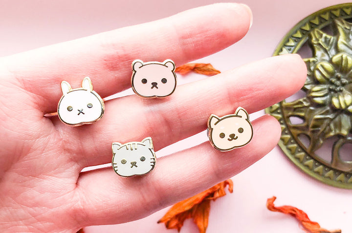 Mini Kawaii Animals Board Filler Enamel Pin Set