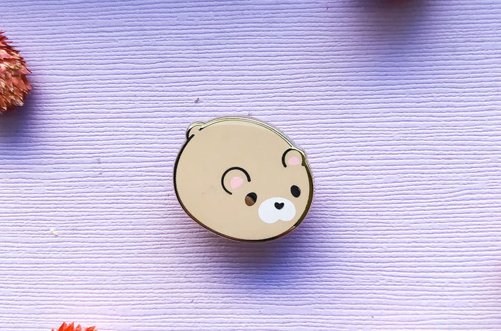 Bear Bun Enamel Pin