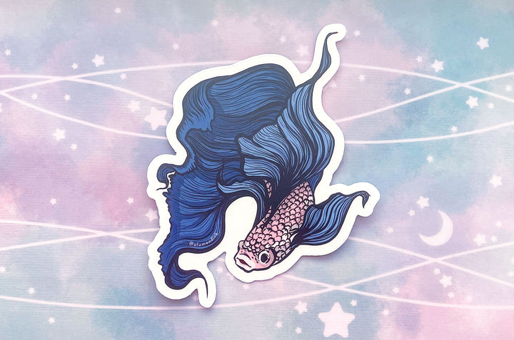 Betta Fish Clear Vinyl Sticker