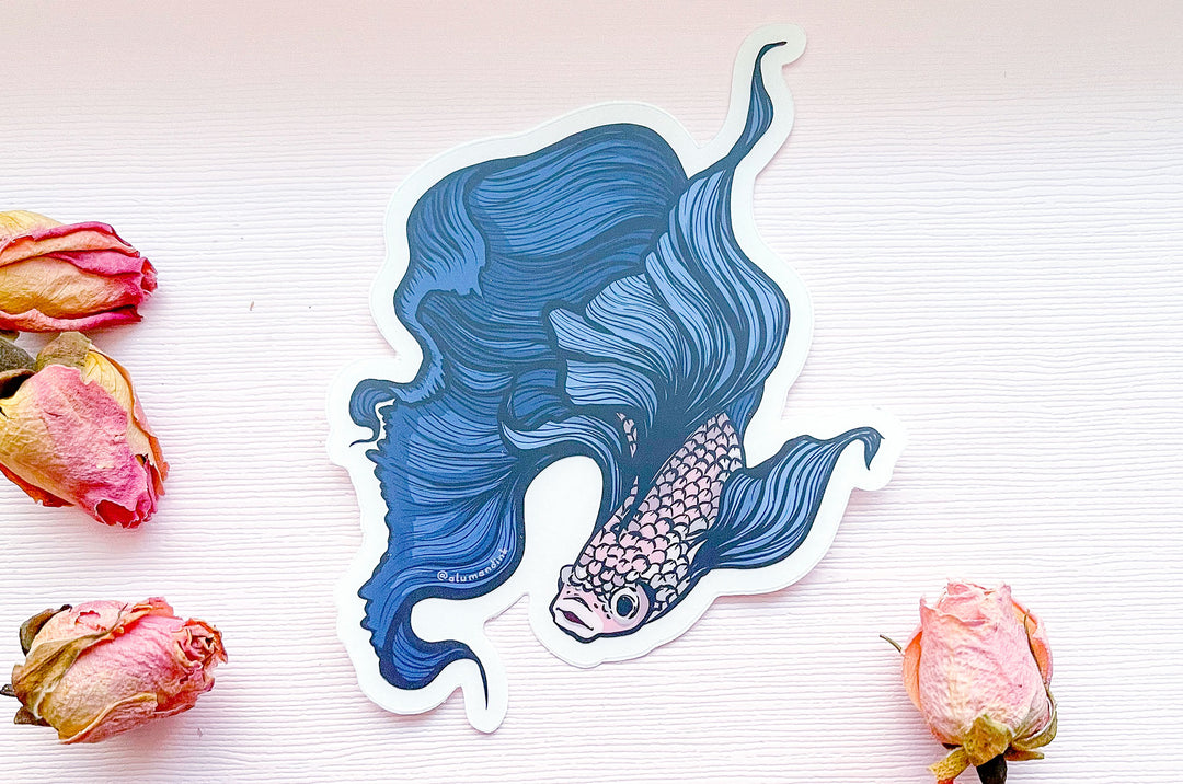 Betta Fish Clear Vinyl Sticker