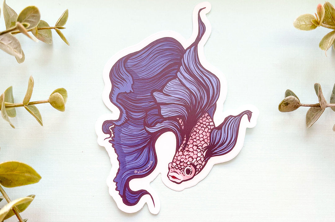 Betta Fish Clear Vinyl Sticker