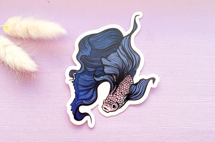 Betta Fish Clear Vinyl Sticker