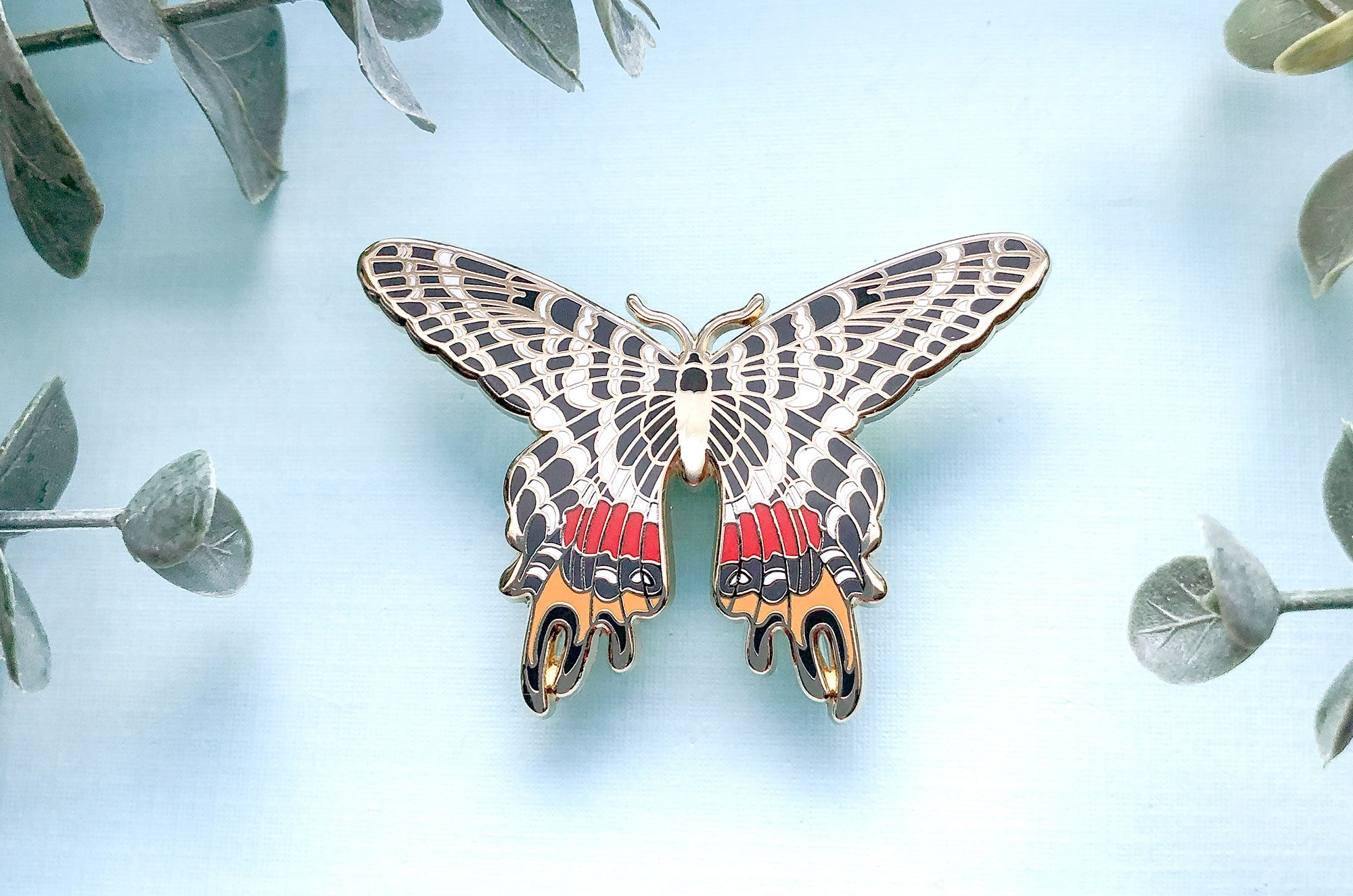 Bhutan Glory Butterfly (Bhutanitis lidderdalii) Enamel Pin – Alum