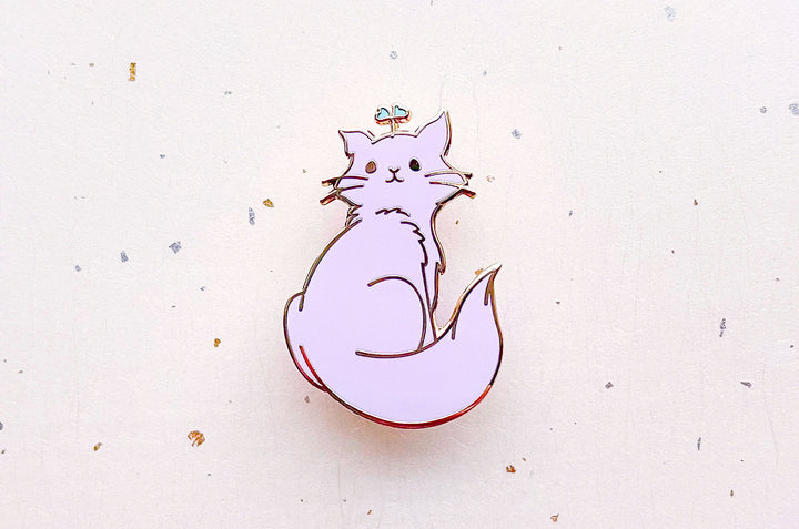 Broccoli Sprout Cat Enamel Pin