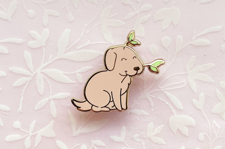 Bean Sprout Dog Enamel Pin