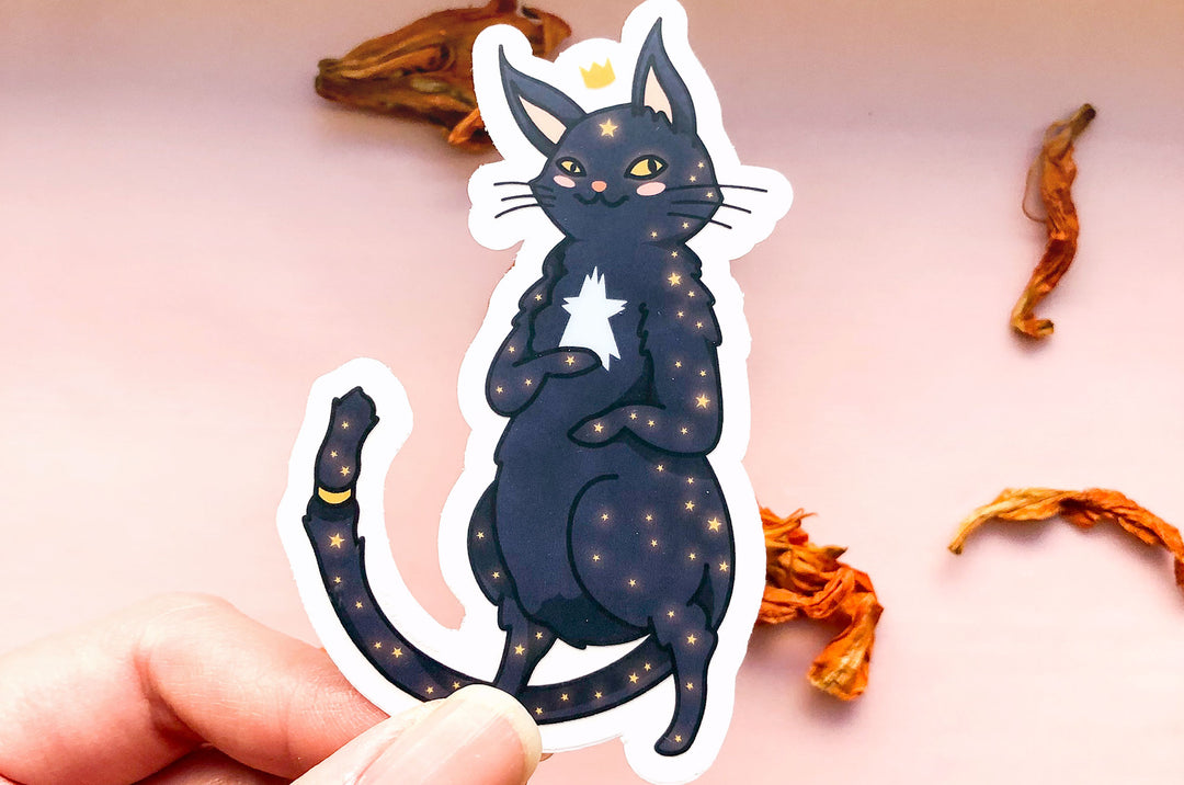 Cait Sith Clear Vinyl Sticker