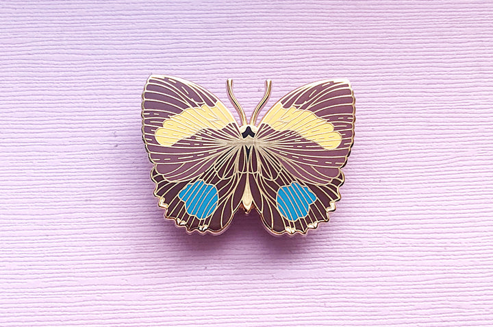 Aegina Numberwing Butterfly (Callicore lyca) Enamel Pin