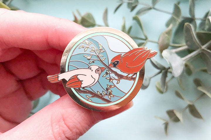 Cardinal Couple Needle Minder (SECONDS)