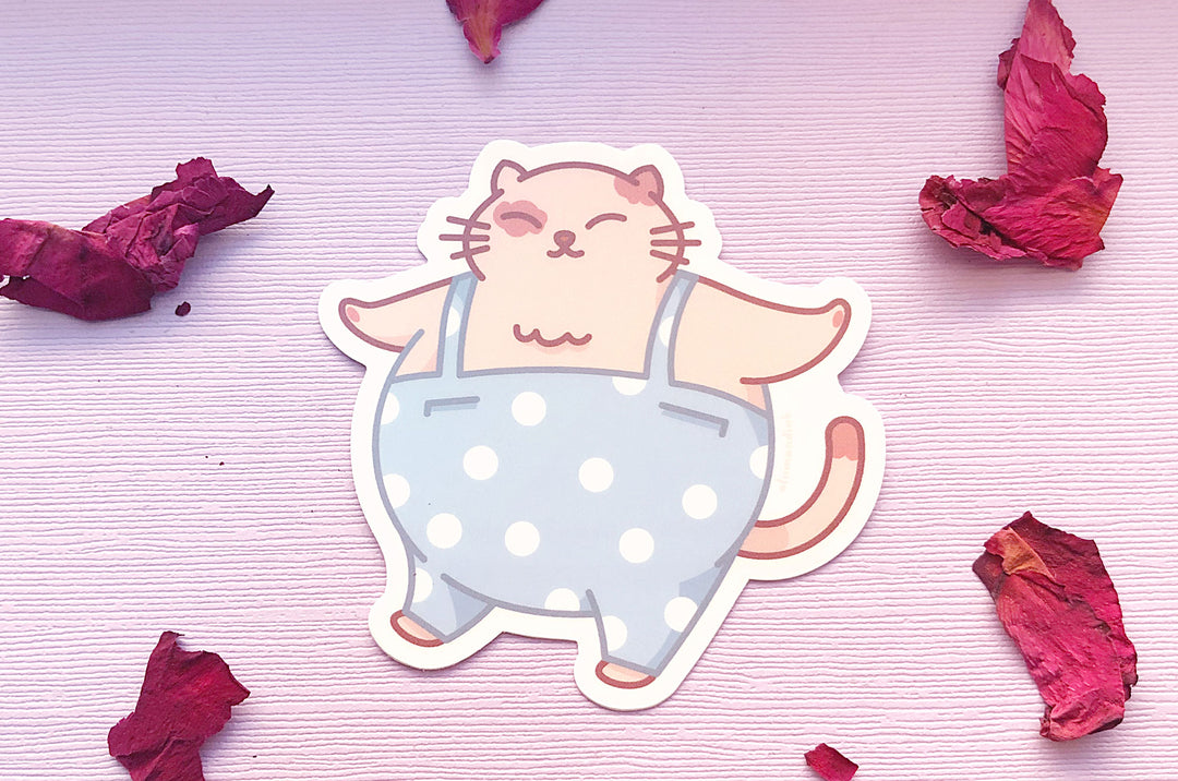 Chonky Cat Pants Vinyl Sticker