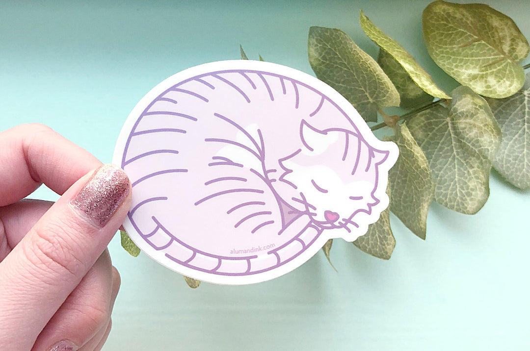 Sleepy Cat Vinyl Sticker