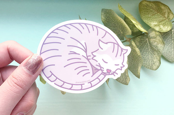 Sleepy Cat Vinyl Sticker