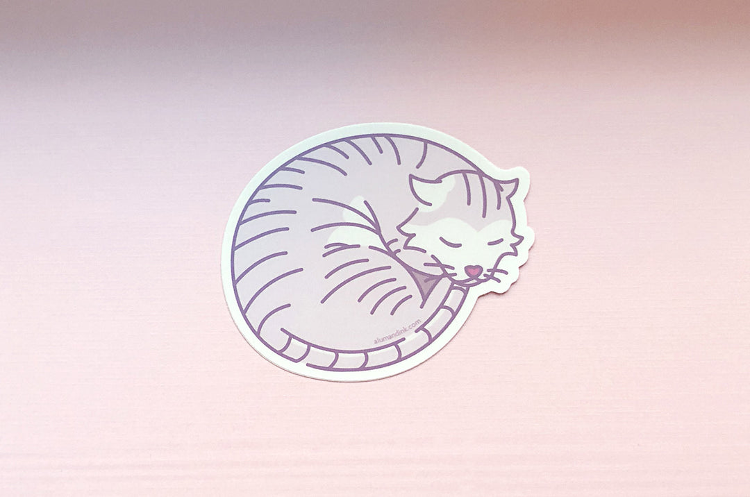 Sleepy Cat Vinyl Sticker