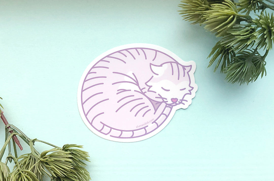 Sleepy Cat Vinyl Sticker