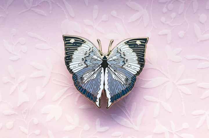 Blue Oakleaf Butterfly (Kallima horsfieldii) Enamel Pin