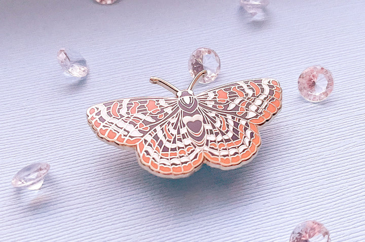 Checkerspot Butterfly (Euphydryas editha taylori) Enamel Pin