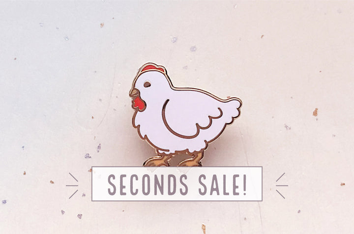 Chibi Chicken Enamel Pin (Seconds)