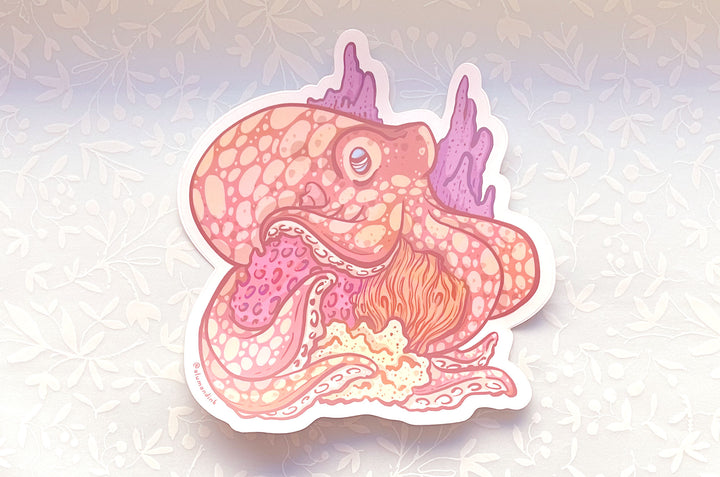 Caribbean Reef Octopus Clear Vinyl Sticker