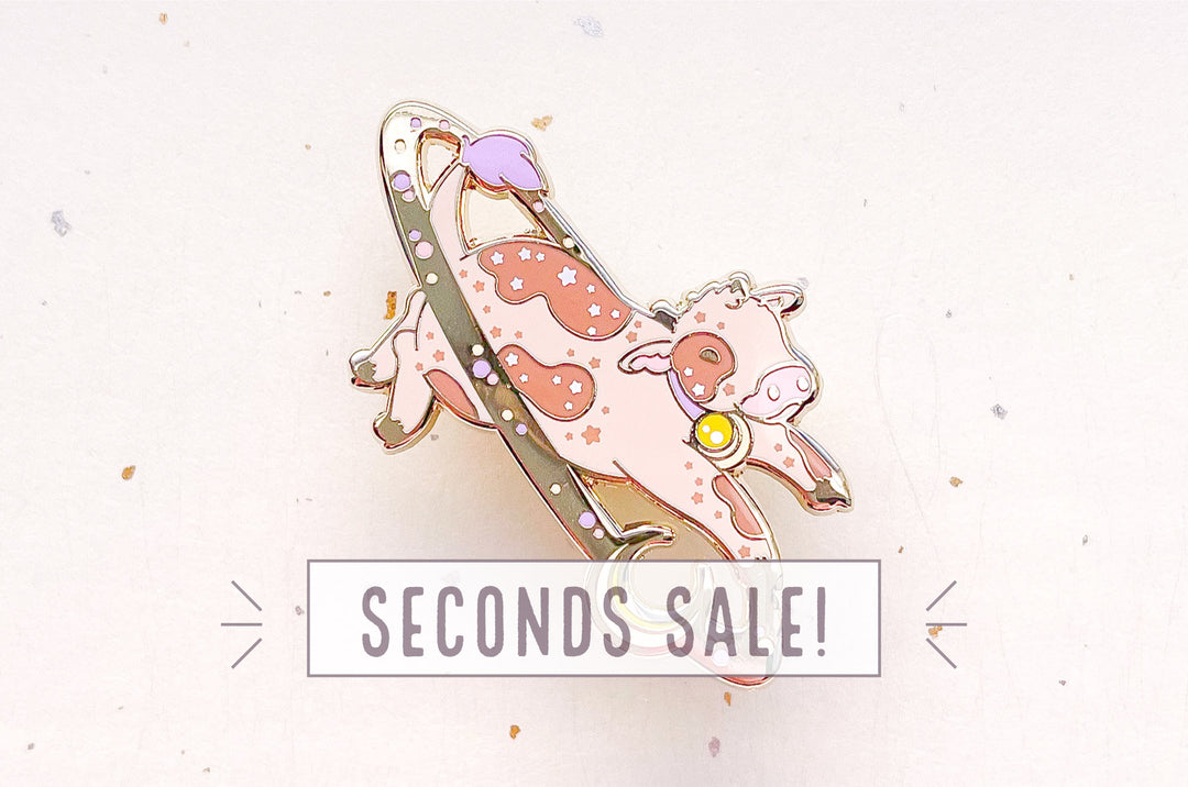 Cosmic Cow Enamel Pin (Seconds)