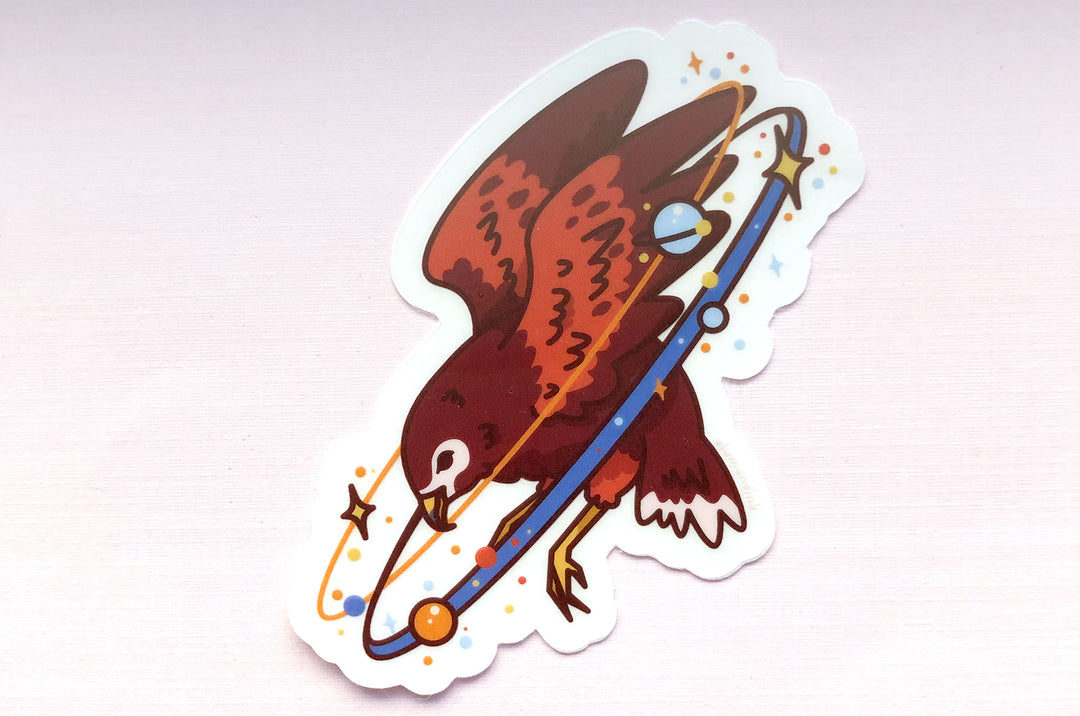 Cosmic Hawk Clear Vinyl Sticker