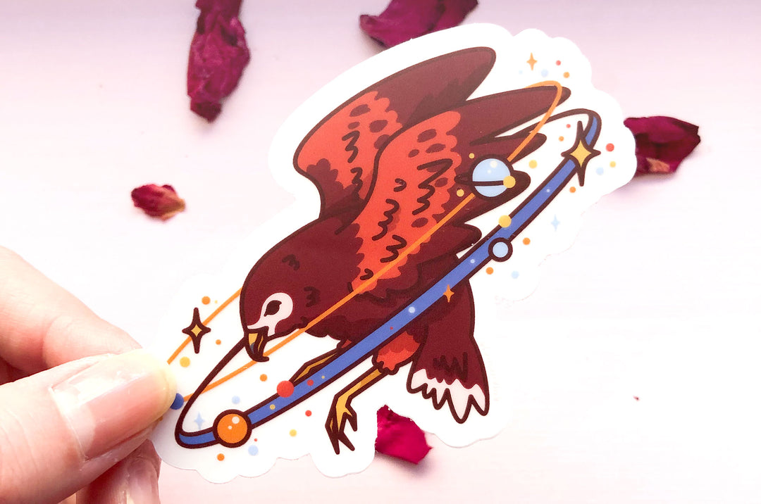 Cosmic Hawk Clear Vinyl Sticker