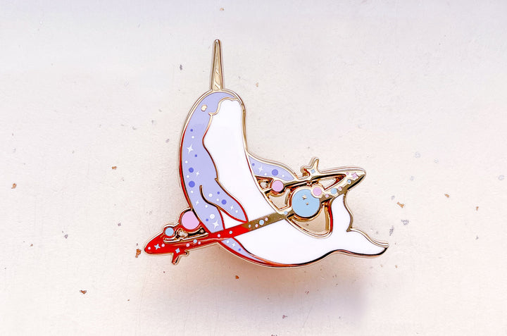 Cosmic Narwhal Enamel Pin