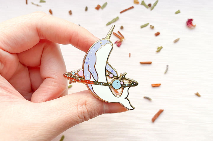 Cosmic Narwhal Enamel Pin