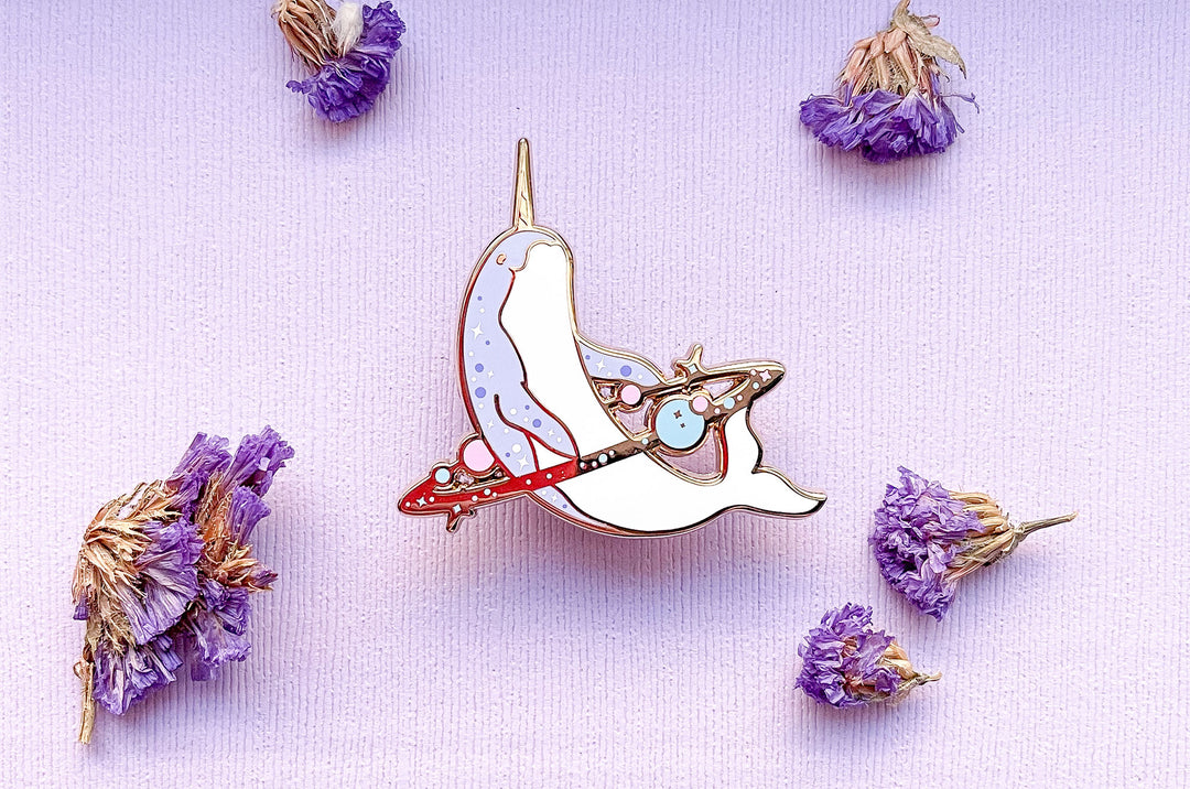 Cosmic Narwhal Enamel Pin