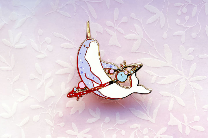 Cosmic Narwhal Enamel Pin