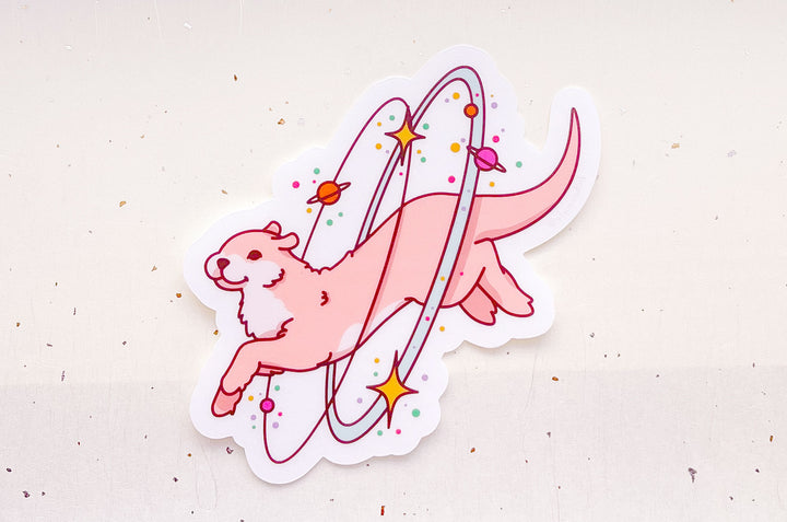 Cosmic Otter Clear Vinyl Sticker