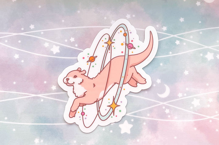 Cosmic Otter Clear Vinyl Sticker