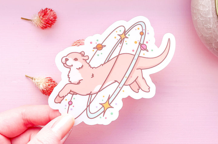 Cosmic Otter Clear Vinyl Sticker