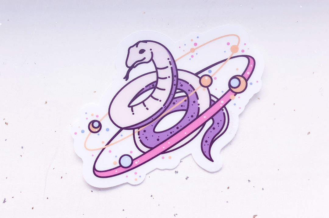Cosmo Snake Cosmic Snake Clear Vinyl Sticker – Alum and Ink