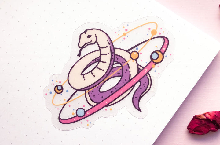 Cosmic Snake Clear Vinyl Sticker