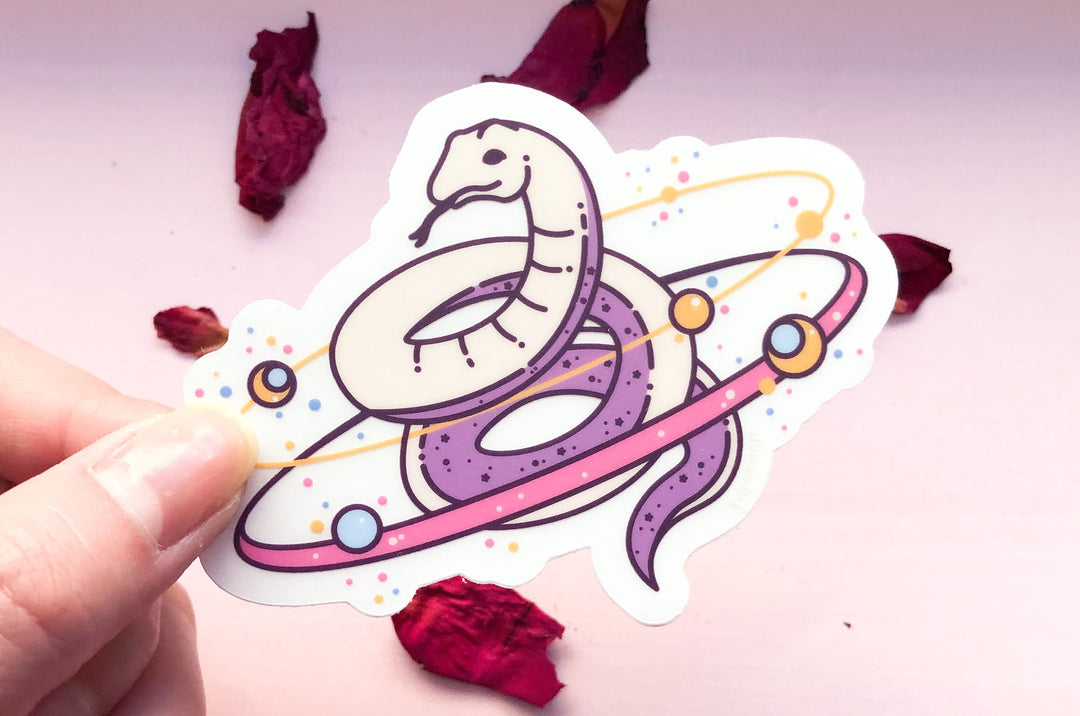 Cosmic Snake Clear Vinyl Sticker