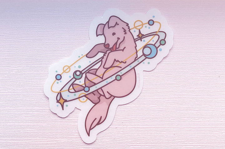 Cosmic Dog Clear Vinyl Sticker