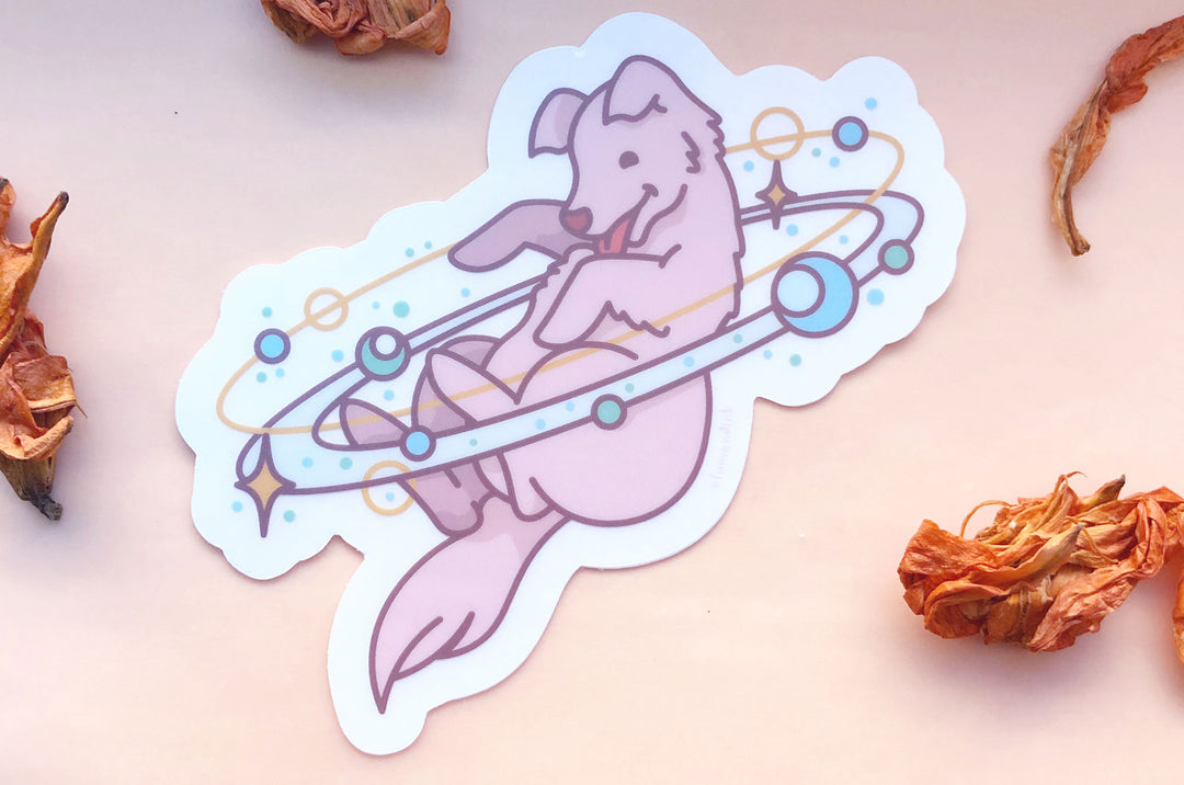 Cosmic Dog Clear Vinyl Sticker