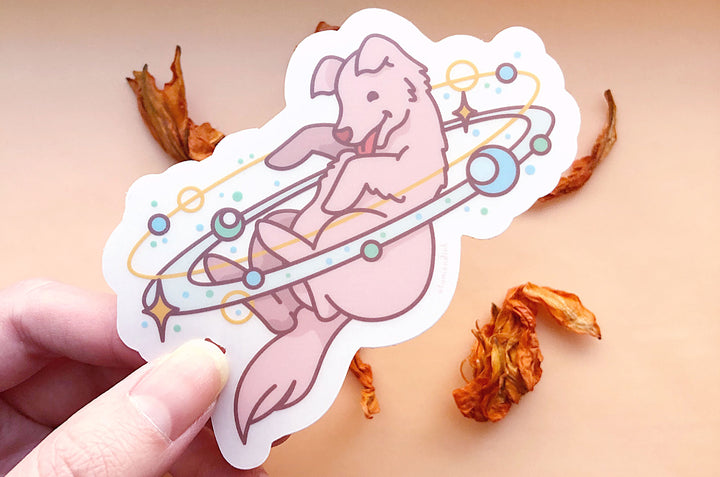 Cosmic Dog Clear Vinyl Sticker