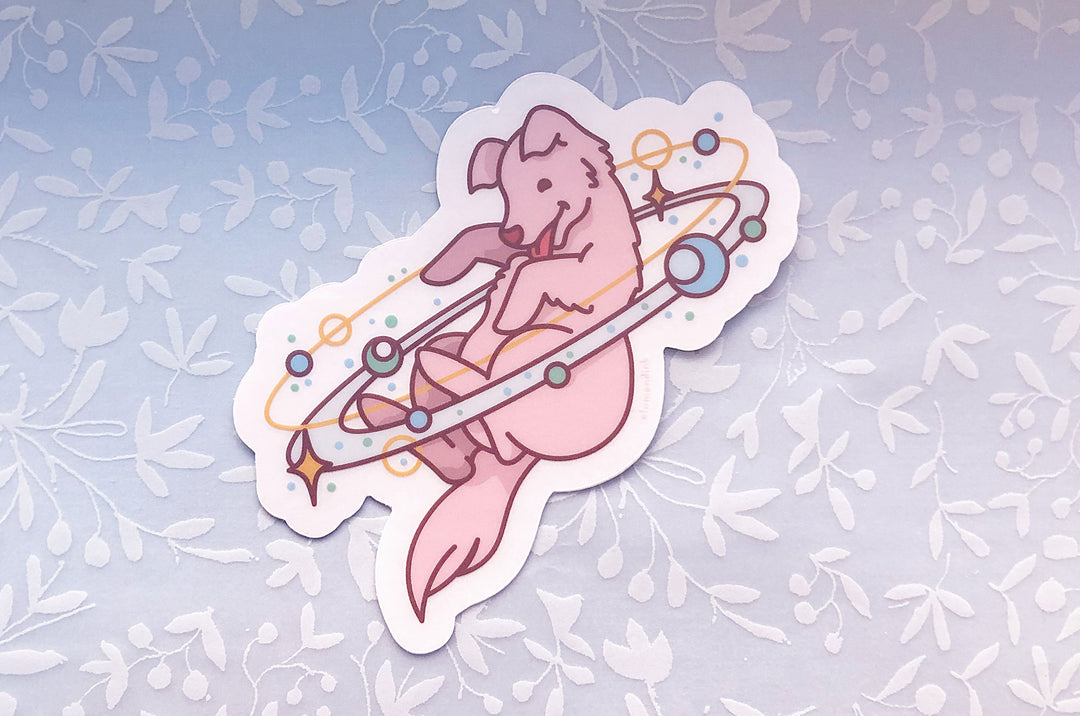 Cosmic Dog Clear Vinyl Sticker