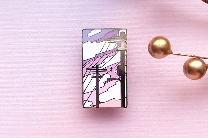 Electric Trees Vaporwave Enamel Pin